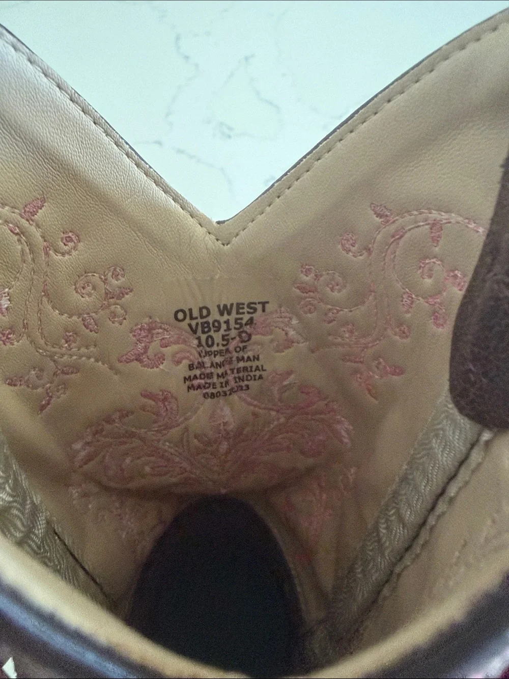 Old West Metallic Brown and Pink Girls Western Boots